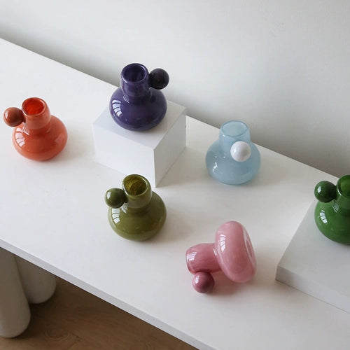 Bonbon Mini Dopamine Decorative Jar – Whimsical Glazed Bud Vase & Home