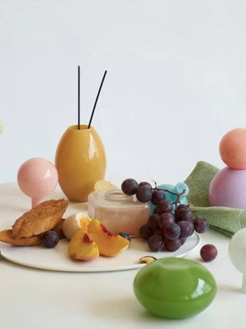 Handblown Bonbon Decorative Jar, Dopamine Decor, Whimsical Diffuser