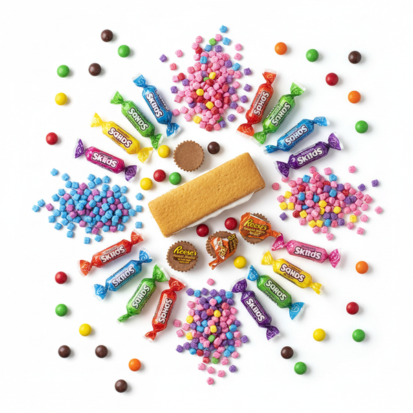 Assortiment coloré de candys américains